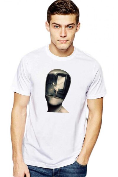 Tricou barbati alb - Dali - Globul